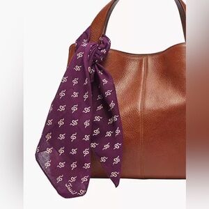 Fossil Purple Scarf with White Pattern
